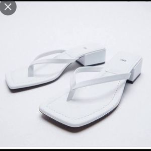 White Zara heeled sandal